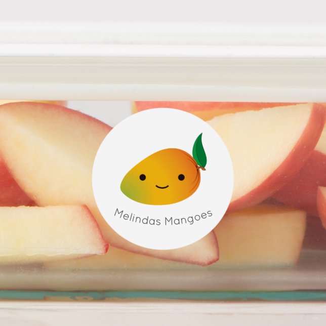 Niedliches Kawaii Mango-Etikett mit individuellem  Etiketten (Befestigt)