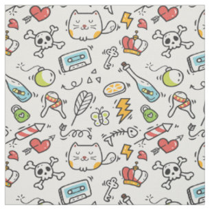 Niedliches Kawaii-Muster Stoff