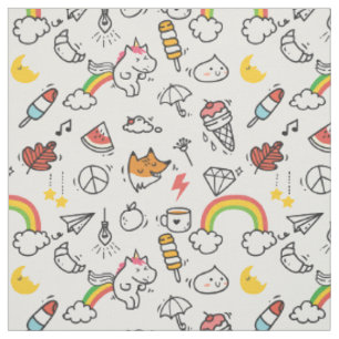 Niedliches Kawaii Mustergewebe Stoff