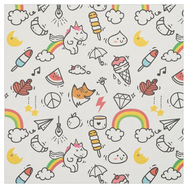 Niedliches Kawaii Mustergewebe Stoff (Muster)