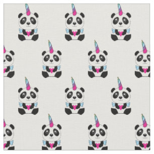 Niedliches Kawaii Panda Unicorn Pandicorn-Muster Stoff