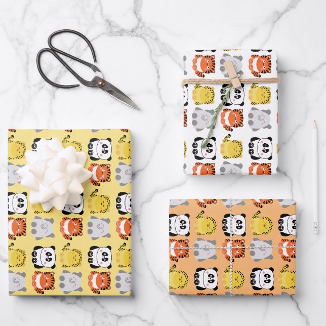 Niedliches Kawaii-Papier Geschenkpapier Set (Vorderseite)