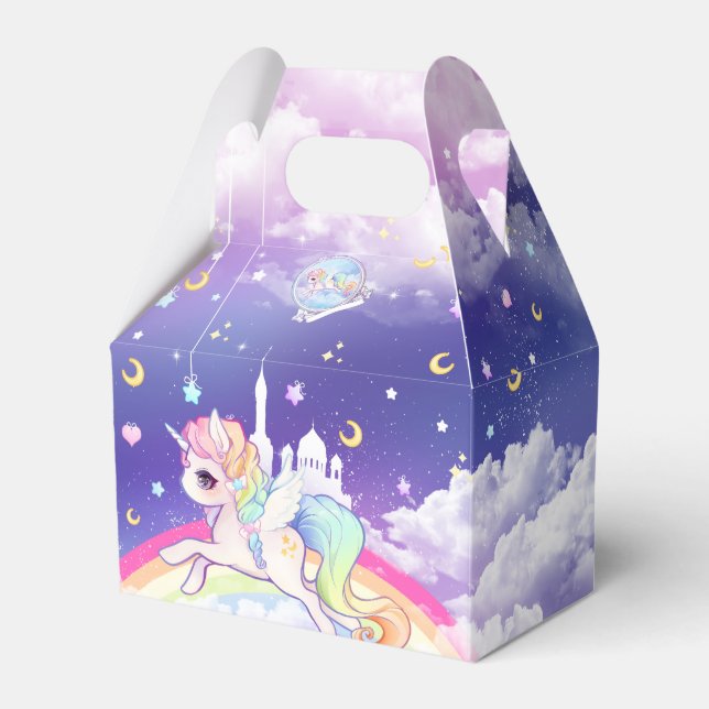 Niedliches Kawaii-Pastellfarben mit Regenbogengala Geschenkschachtel (Vorderseite)