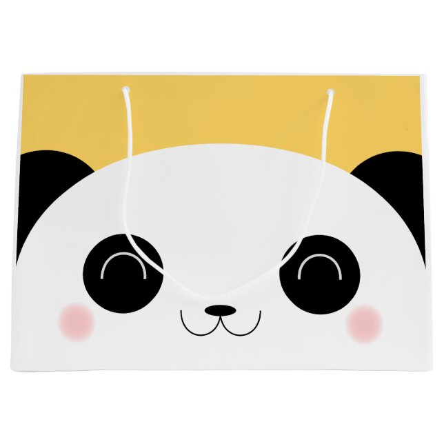 Niedliches Kawaii Peekaboo-Panda-Gesicht Große Geschenktüte (Vorderseite)