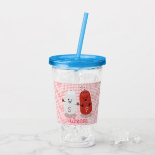 Niedliches Kawaii-Salz und Pfefferschüttler Cartoo Acryltrinkbecher
