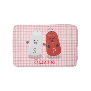 Niedliches Kawaii-Salz und Pfefferschüttler Cartoo Badematte