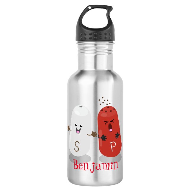 Niedliches Kawaii-Salz und Pfefferschüttler Cartoo Edelstahlflasche (Vorderseite)