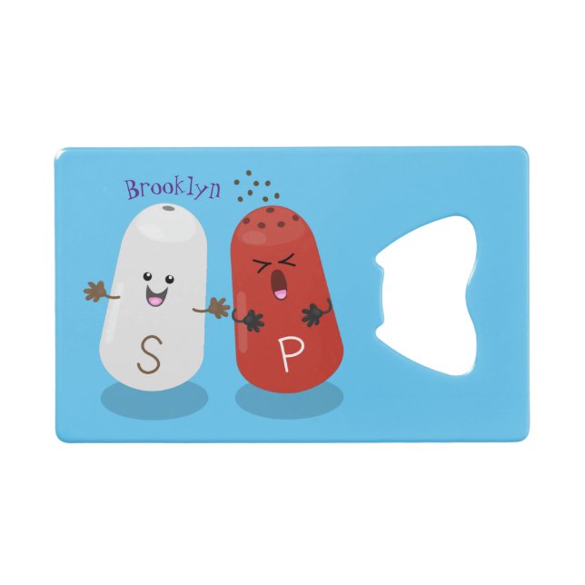 Niedliches Kawaii-Salz und Pfefferschüttler Cartoo Geldbeutel Flaschenöffner (Vorderseite (Horizontal))