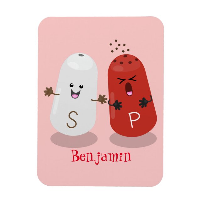 Niedliches Kawaii-Salz und Pfefferschüttler Cartoo Magnet (Vertikal)