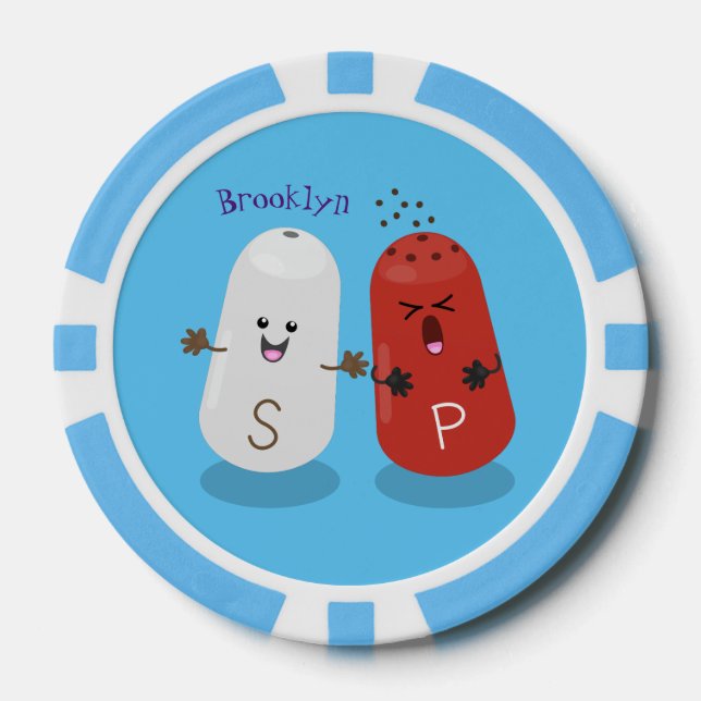 Niedliches Kawaii-Salz und Pfefferschüttler Cartoo Pokerchips (Vorderseite)