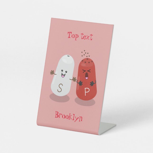 Niedliches Kawaii-Salz und Pfefferschüttler Cartoo Sockelschild (Vorderseite)
