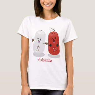 Niedliches Kawaii-Salz und Pfefferschüttler Cartoo T-Shirt