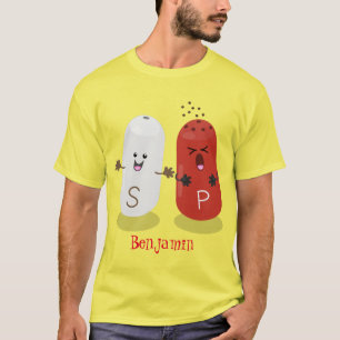 Niedliches Kawaii-Salz und Pfefferschüttler Cartoo T-Shirt