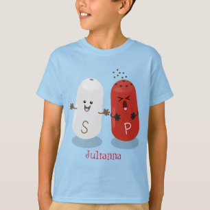 Niedliches Kawaii-Salz und Pfefferschüttler Cartoo T-Shirt