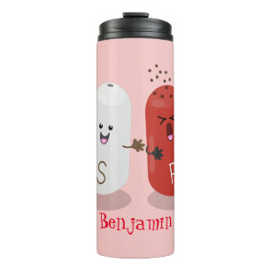 Niedliches Kawaii-Salz und Pfefferschüttler Cartoo Thermosbecher