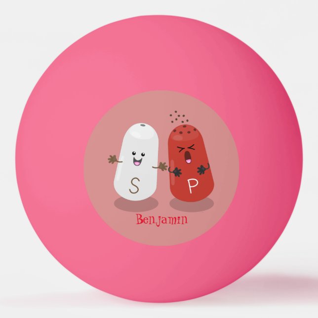 Niedliches Kawaii-Salz und Pfefferschüttler Cartoo Tischtennisball (Vorderseite)