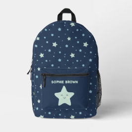 Niedliches Kawaii-Star-Muster für Navy Blue Indivi Bedruckter Rucksack