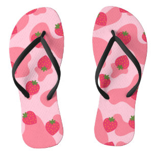 Niedliches Kawaii Strawberry Cow Muster Flip Flops