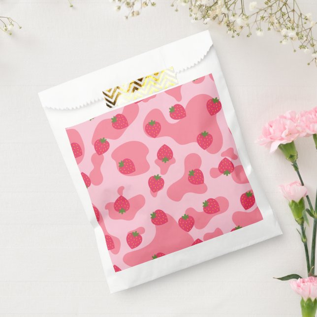 Niedliches Kawaii Strawberry Cow Muster Geschenktütchen (Versiegelt)