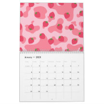 Niedliches Kawaii Strawberry Cow Muster