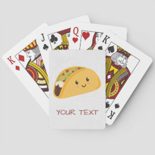 Niedliches Kawaii Taco-Lächeln Spielkarten