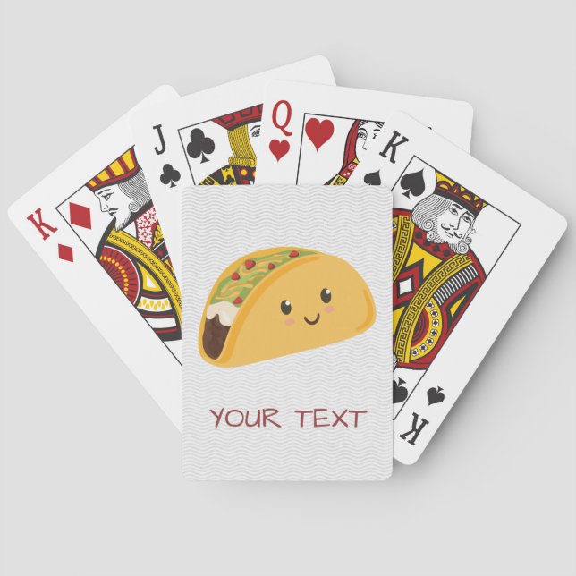 Niedliches Kawaii Taco-Lächeln Spielkarten (Rückseite)