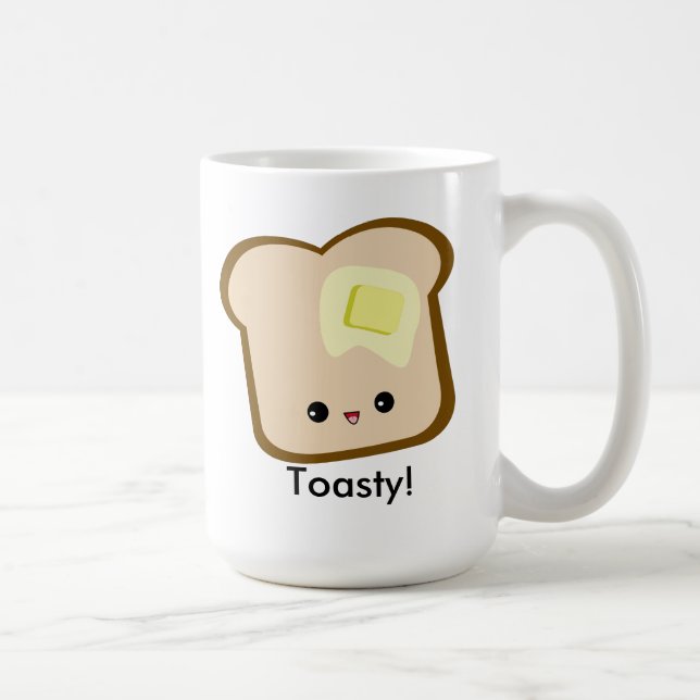 Niedliches kawaii Toasty! Toast- und ButterTasse Kaffeetasse (Rechts)