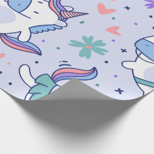 Niedliches Kawaii Unicorn Wrapping Paper Geschenkpapier