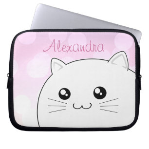 Niedliches kawaii weiße Kittykatze Laptopschutzhülle