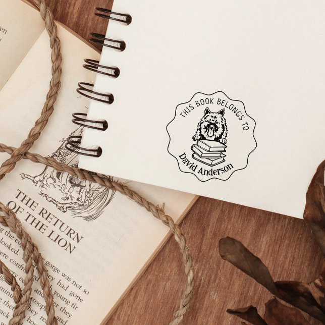 Niedliches Keeshond-Hundbuch Gummistempel (Von Creator hochgeladen)