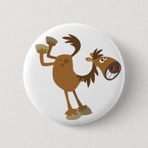 Niedliches Kicking-Cartoon - Horst Button-Abzeiche Button