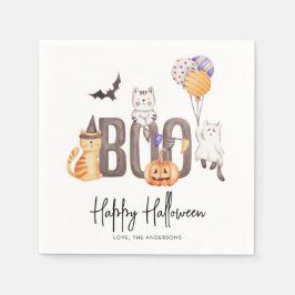Niedliches kid's Happy Halloween Katzen Ghosts Pum Serviette