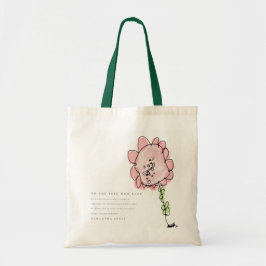 Niedliches Kind Gezeichnet Rosa Blume Bester Mutte Tragetasche
