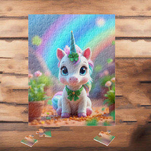 Niedliches Kindereinhorn und Regenbogen, Mädchen