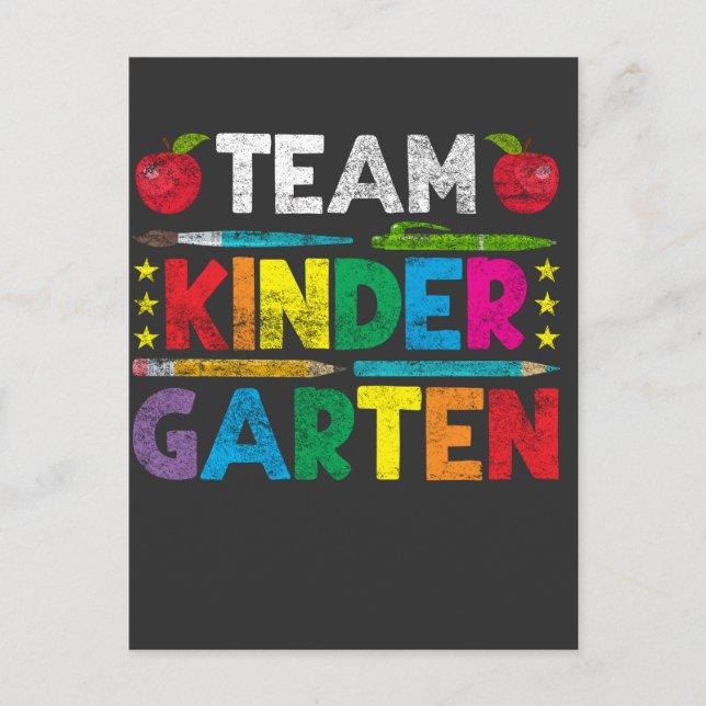 Niedliches Kindergartenteam Zurück zur Schule Postkarte (Vorderseite)