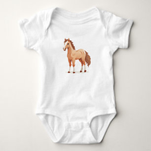Niedliches Kinderpferd, süßes Pferd, Nutztier Baby Strampler