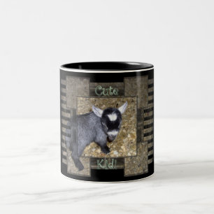 niedliches Kinderpygmäenziegen-Tasse Zweifarbige Tasse