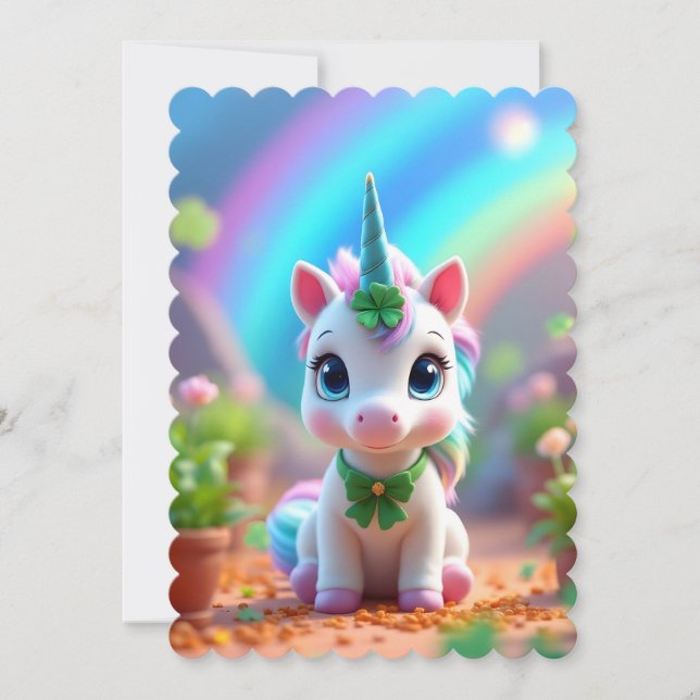 Niedliches Kinderspiel und Regenbogen, Mädchengebu (Vorderseite)