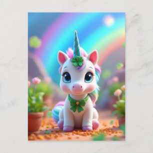 Niedliches Kinderspiel und Regenbogen, Mädchengebu Einladungspostkarte