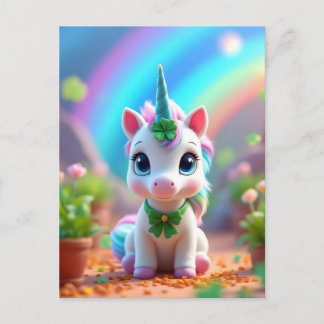 Niedliches Kinderspiel und Regenbogen, Mädchengebu Einladungspostkarte