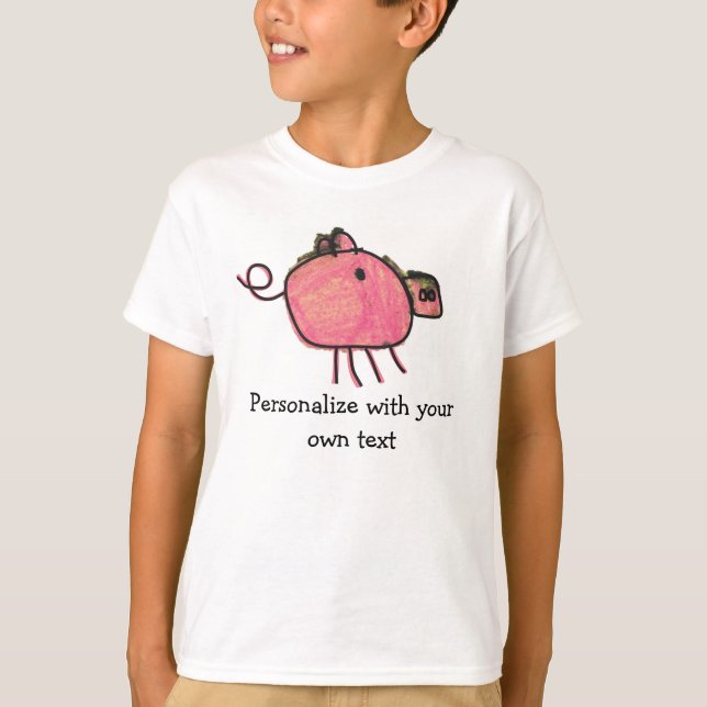 Niedliches Kinderzeichenstift-Schwein-Shirt T-Shirt (Vorderseite)