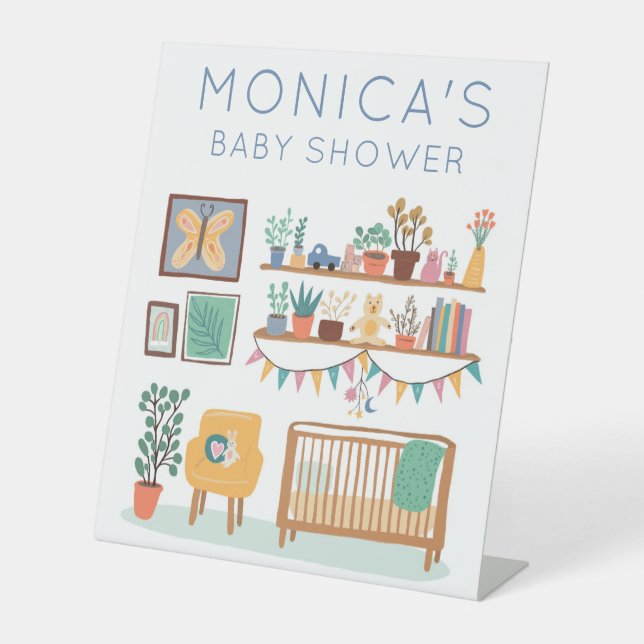 Niedliches Kinderzimmer BABY SHOWER CUSTOM Sockelschild (Vorderseite)