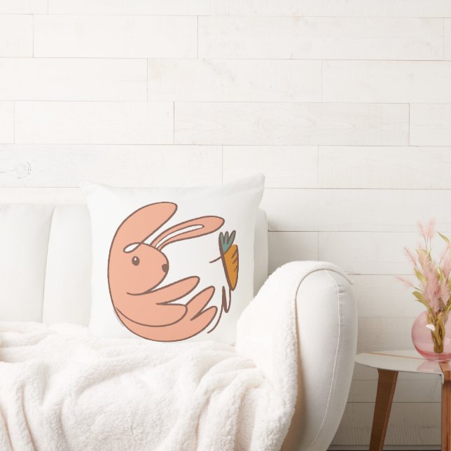Niedliches Kinderzimmer Bunny & Carrot Kissen (Liege)