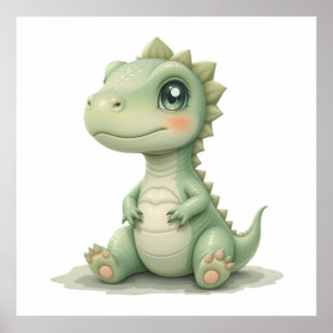 Niedliches Kinderzimmer Dinosaurier  Poster Baby R