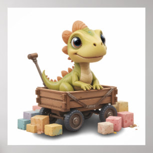 Niedliches Kinderzimmer Dinosaurier  Poster Baby R