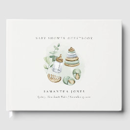 Niedliches Kinderzimmer Essential Leafy Green Baby Gästebuch
