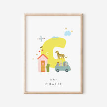 Niedliches Kinderzimmer Personalisiert Alphabet Le
