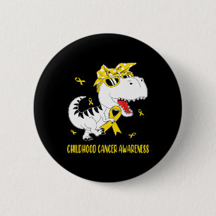 Niedliches Kindheitskrebs-Bewusstsein Dinosaurier Button