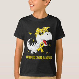 Niedliches Kindheitskrebs-Bewusstsein Dinosaurier  T-Shirt