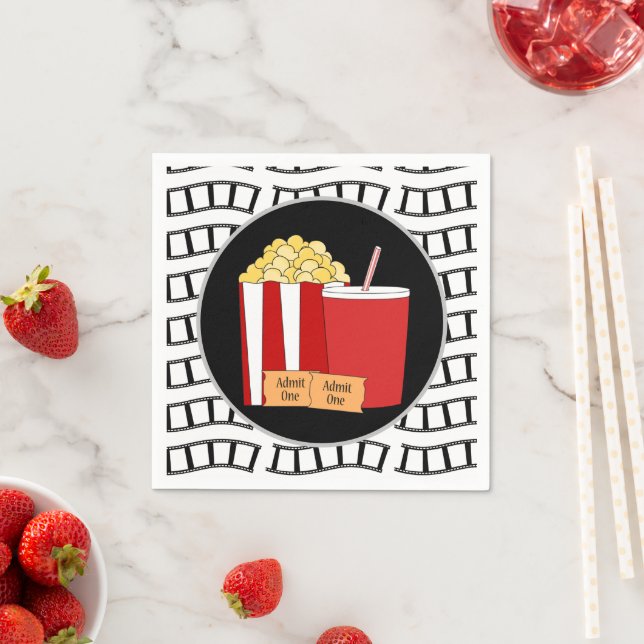 Niedliches Kino Popcorn Pop Ticket Party Serviette (Beispiel)